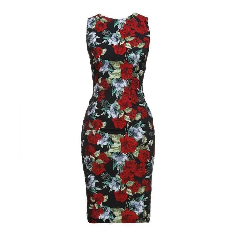 Marciano By Guess Women’s Floral Full Zipper Sleeveless MIDI Dress